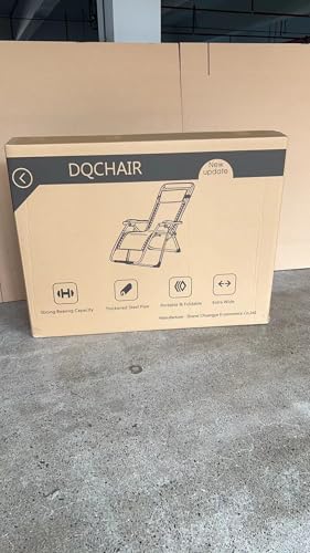 DQCHAIR Sun Loungers, Outdoor Reclining Zero Gravity Chair with Cup Holder, Extra Wide Adjustable Lounger Chair for Patio Garden Beach Pool, with Cushions Support 200kg (Color : Silver)