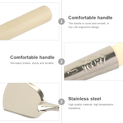 Fireplace Ash Shovel, Long Handle Fire Pit Shovel, Pizza Oven Cleaner with Wooden Handle, Fireplace Trowel Charcoal Grill Ash Rake Gardening Fireplace Tools, for Household Camping Kicthen