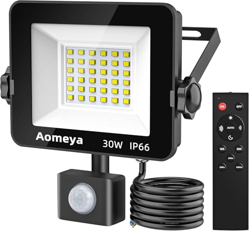 Aomeya 30W PIR LED Security Floodlight with Remote