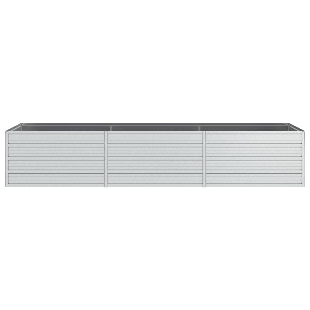vidaXL Garden Raised Bed - Galvanized Steel Planter 240x80x45 cm for Outdoor Garden, Patio Space, Weather-Resistant Metal Flower Box, Silver Rectangular Pot