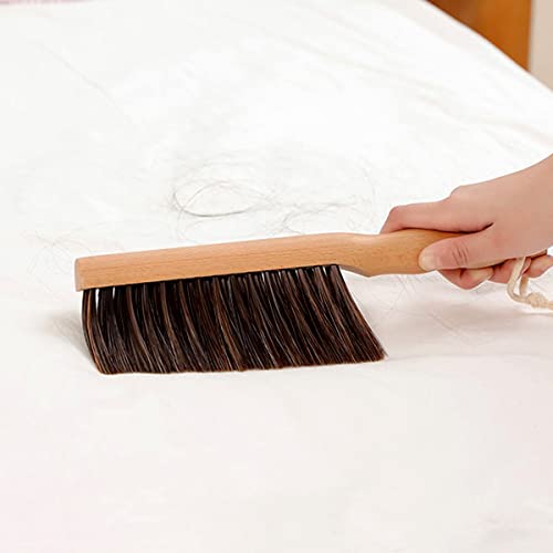 Dust Brush, 30cm Wooden Handle Soft Bristles Cleaning Brush for Bed, Sofa, Furniture, Clothes