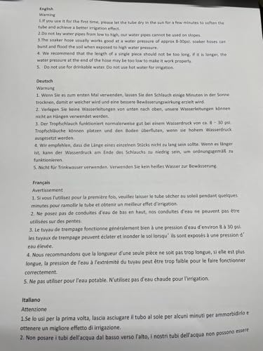 50M Drip Hose Set, Soaker Hose Set, Porous Pipe Leaky Pipe, Garden Hose for Watering, Gardens, Lawn, Patios, Black