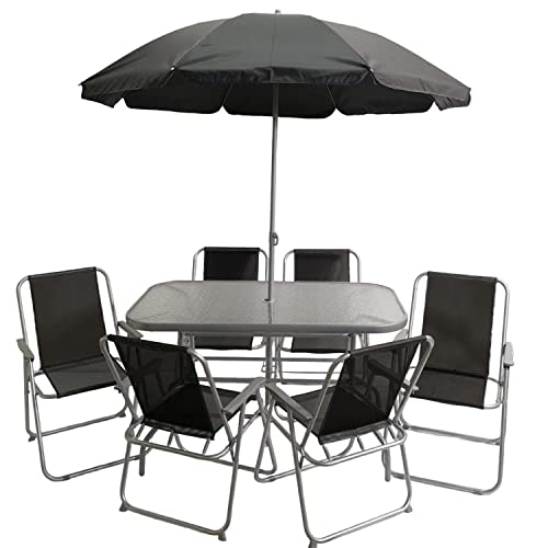 Samuel Alexander 6-Seater Garden Dining Set with Parasol