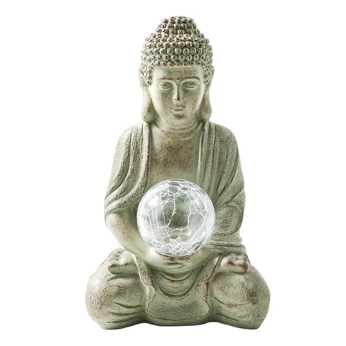 Lightware Solar Buddha Garden Light 32cm Grey