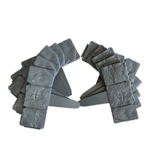 Dark Grey Cobbled Stone Effect Garden Lawn Edging