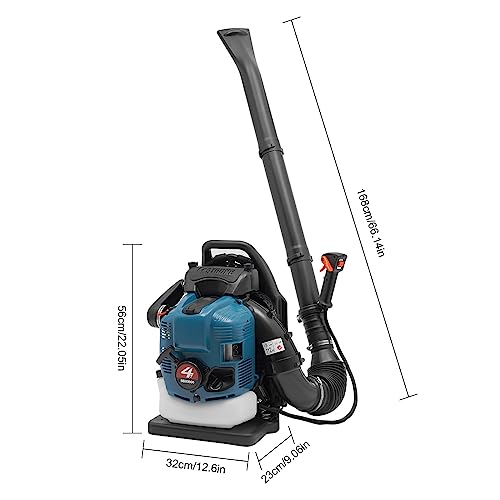 WindWilder 75.6cc Petrol Leaf Blower - 4-Stroke Engine - Tube Length 168cm - 1.9L Fuel Tank - Adjustable Speed - Cordless Blower for Garden, Lawn and