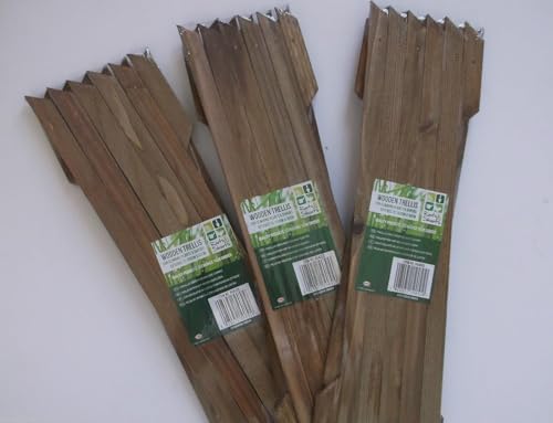 Dark Brown Expanding Wood Garden Trellis – Pack of 3