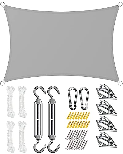 Maxesla 4x3m Waterproof Sun Shade Sail – Grey