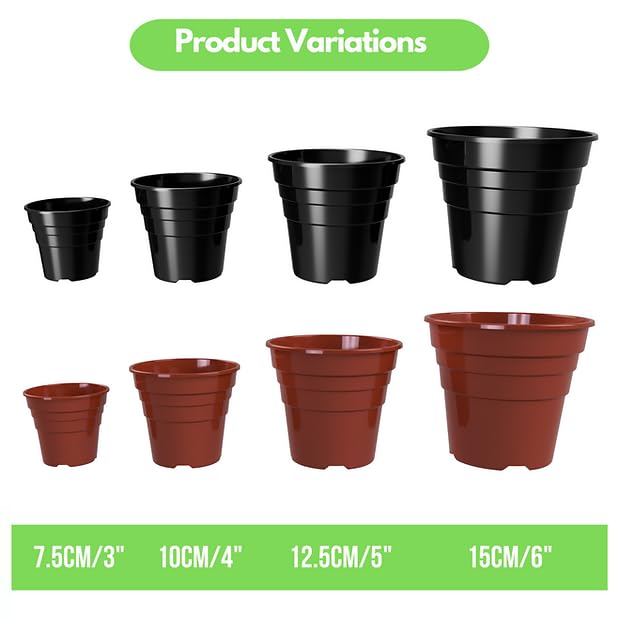 Happy Pots ECO 12.5cm Gloss White - Pack of 5 Premium Plastic Plant Pots - Reusable Flower Pots for Indoor/Outdoor Home Décor Gardening - Round, Heavy Duty, UV Resistant, Recyclable - Made in UK