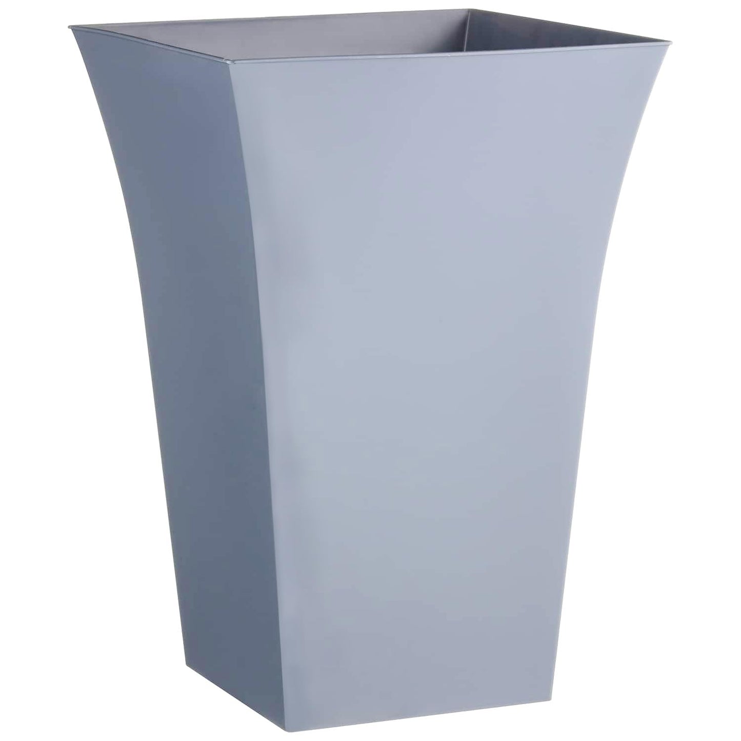 Muddy Hands 2 x Grey Plastic Plant Pots Indoor Home Outdoor Garden Tall Square Flower Tree Planters - 30cm Wide - 44cm Tall