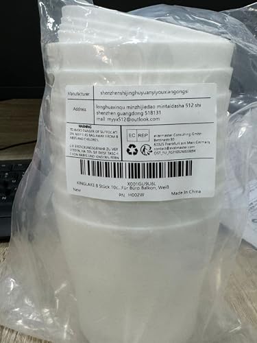 KINGLAKE 8Pcs 4" Small White Plant Pots Plastic Flower Pots Indoor Plant Pots for Office House Desk with Trays/Pallets