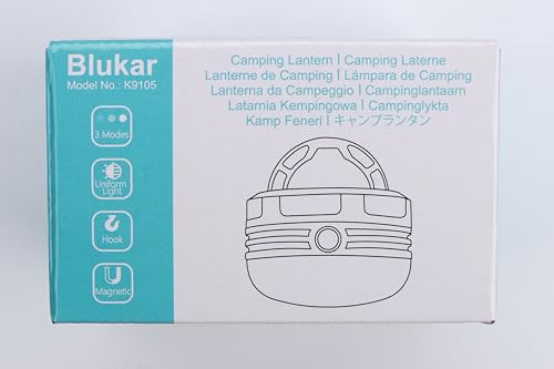 Blukar Camping Lantern, LED Outdoor Lights, Tent Lamp Battery Powered, Water Resistant 3 Modes Emergency Lamp for Outdoor Activities, Emergency, Fishing, Hiking etc. - 3 AA Batteries Included