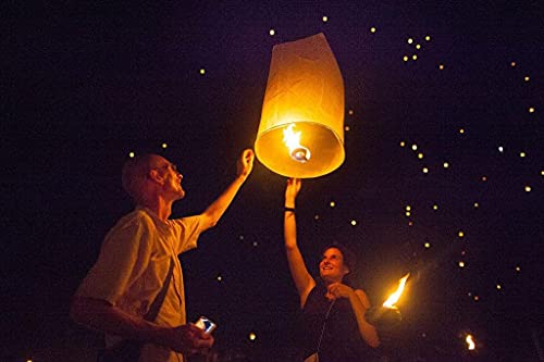 SJOAUET 6 Pack Chinese Sky Lanterns, Latest Portable packaging, Biodegradable Eco-Friendly Chinese Paper Lanterns to Release in memory Wish for New Year, Weekends, Holidays and Festivals