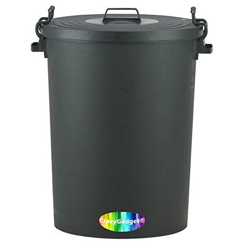 CrazyGadget Extra Large 110L Litre Black Plastic Rodent Proof Animal Feed/Food/Storage Bin
