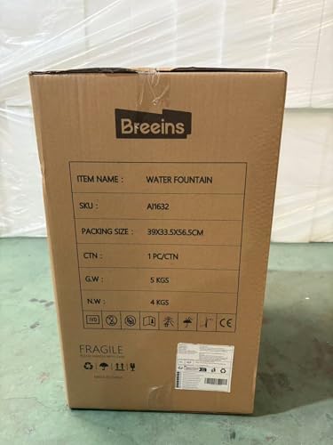 Garden Water Feature Decorate Cascading Tiered Water Fountain Pump Waterfall with LED Lights Indoor/Outdoor, Winding Rockery Waterfall, Dark Grey