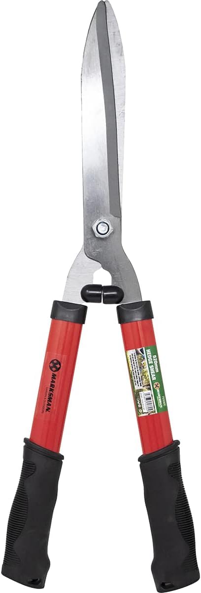 20" Carbon Steel Hedge Shears - Razor Sharp, Rust Resistant Blades - Lightweight Garden Trimmer for Grass, Shrubs, Bushes - Anti-Slip Handles for Easy Cutting