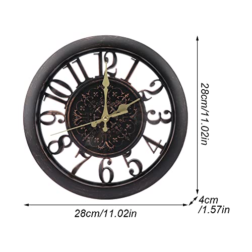 ALEOHALTER Wall Clock, Outdoor Clock Silent Non-Ticking Metal Clock Decorative Clock Hanging for Patio Garden, Pool, Home Office School Kitchen Use(Black)