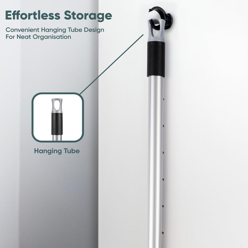 12 inch Broom Soft Bristle Sweeping Brush, Wide, Floor Scrubber Indoor Long Handle Cleaning Brush,Sweeping Broom Brush with Hang Tube,for Sweeping Room Office Bathroom Kitchen 55 inch Long