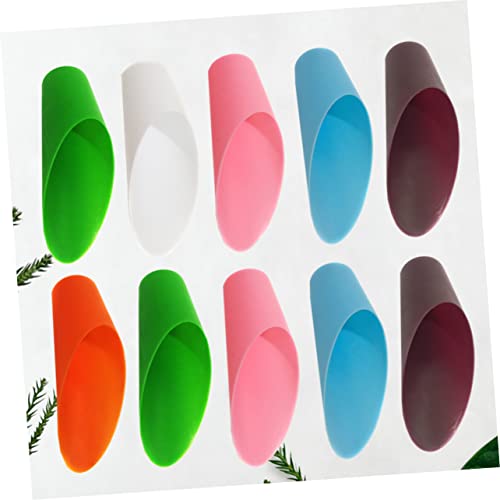 POPETPOP 10pcs Miniature Garden Trowel Set Small Plastic Soil Scoop for Mulch Potting Planting Random Color