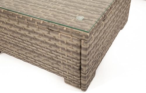 Backyard Furniture Chesterton Luxury 5 Seater Deepseating Rattan Garden Lounge Set with Cushions, Black, 230 x 146 x 67 cm *UPDATED fabric*, Black