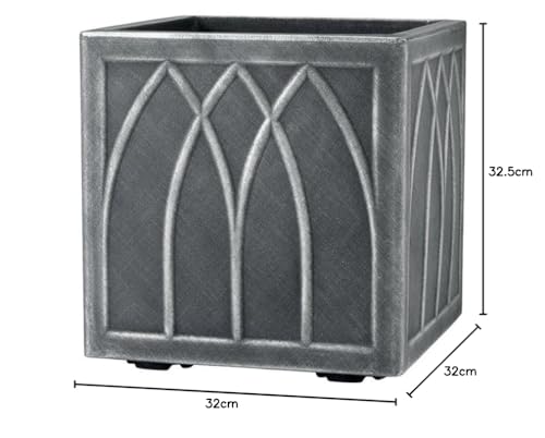 Stewart 5121031 32 cm Square Versailles Planter - Pewter