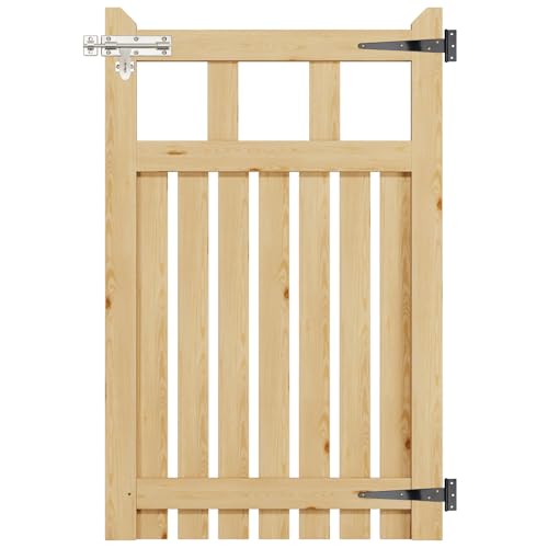 INMOZATA Garden Gate Wooden Pedestrian Gate with Gate Lock and Hinge, 2.5ft Wide x 4ft High (76cm Wide*120cm High)