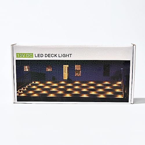 GEYUEYA Home LED Decking Lights RGB Ø45MM 12V 0.5W WiFi LED Decking Patio Lighting for Terrace Kitchen Outdoor Indoor Lamps with Remote Control - 6 Packs