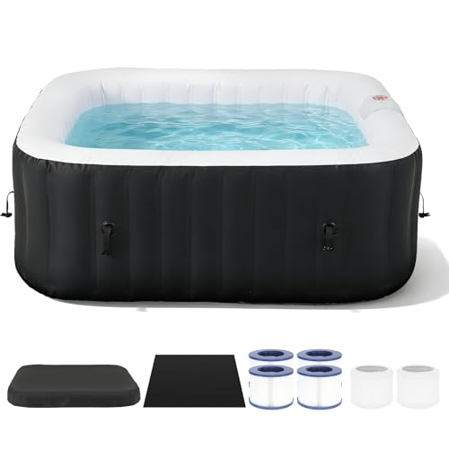 Aoxun Inflatable Hot Tub 185cm with 130 Air Jets
