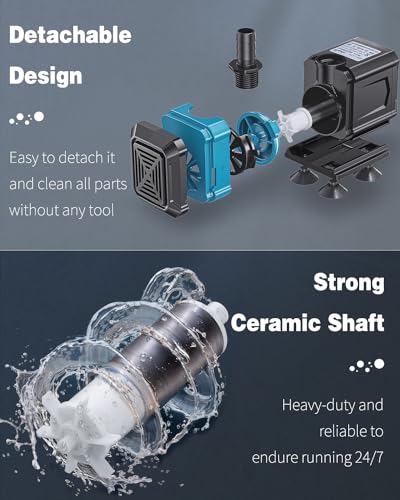 Pawfly Aquarium Submersible Water Pump 2100L/H Ultra Quiet Water Fountain Pump with 2 m Lift Height Adjustable Water Pump for Fish Tanks Ponds Gardens Waterfalls Statuary and Sumps