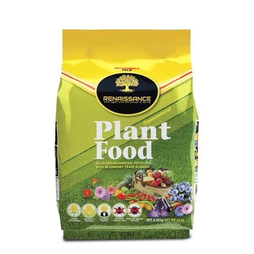 Renaissance Organic Plant Food - All Purpose Fertilizer for Outdoor & Indoor Gardening - Fertiliser Booster for Houseplants, Vegetables, Fruit Trees, Industrial Crops, Legumes | 5.44 kg Bag