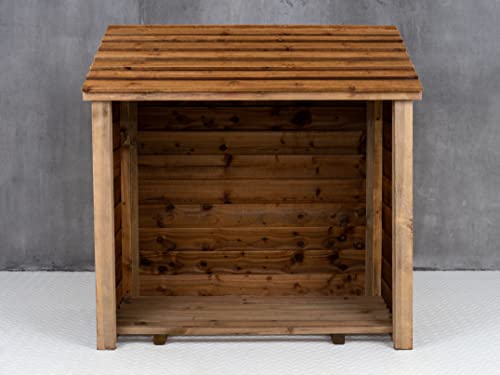 Wooden Log Store (1 cubic meter capacity) (W-119cm, H-118cm, D-71cm) (Brown)