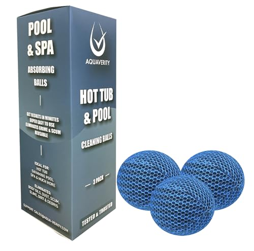 AQUAVERITY Hot Tub Scum Absorber Balls – 3 Pack