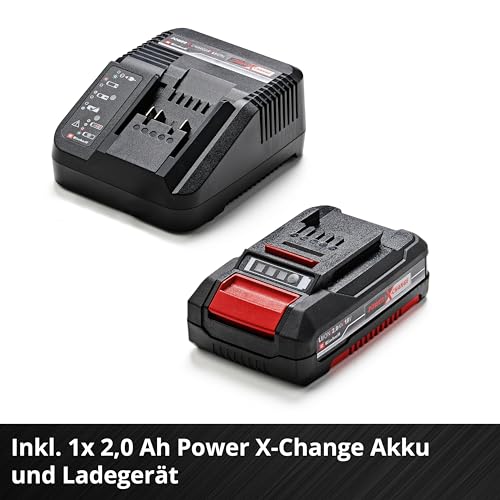 Einhell Power X-Change Cordless Strimmer With Battery And Charger - 18V Lightweight Grass Trimmer With 20 x Blades, 24cm Cutting Width - GC-CT 18/24 Li Garden Lawn Trimmer