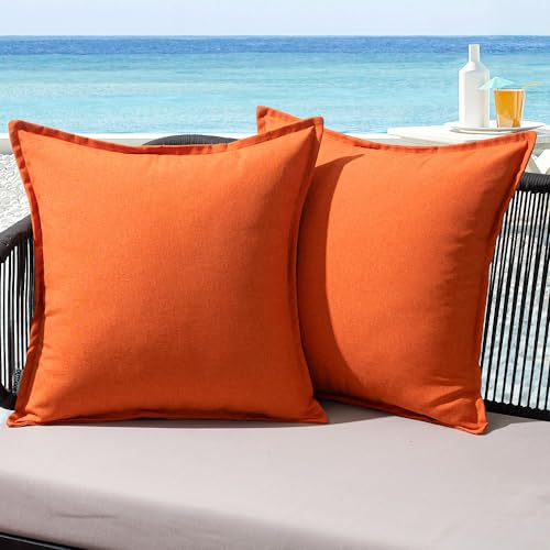MIULEE Waterproof Outdoor Cushion Covers 45x45cm Orange