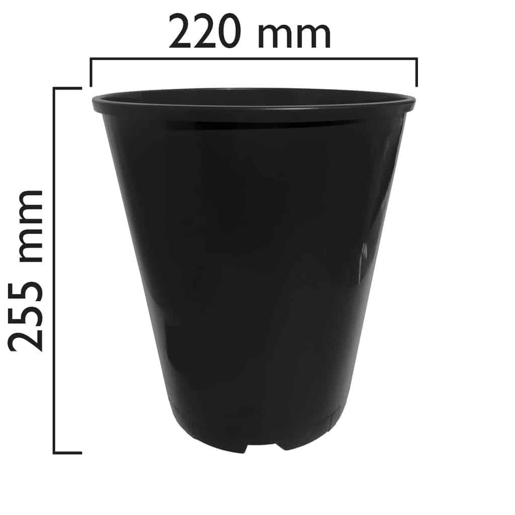 Elixir Gardens Black Recycled Plastic Deep Rose Pots 1,2,3,4 & 7 Litre Quality Plastic Plant Pots | 7ltr x 10