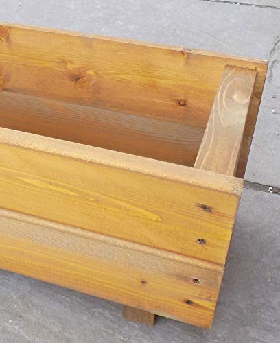 RUDDINGS WOOD Set of 2 x 60cm Wooden Trough Planter - Plant Container Box Fully Assembled