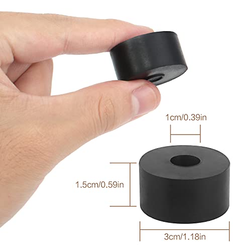 Bigxin 24 Pieces Flower Pot Feet Riser, Invisible Flower Pot Feet Round Shape Plant Pot Feet Black Rubber Plant Pot Risers for Indoor Outdoor Plant (3x3x1.5cm)