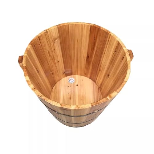 ZCBYBT Soaking Wooden Tub Freestanding Wooden Bathtub Wood Bathtub for Indoor Hot Bath Ice Bath,80W*80H cm
