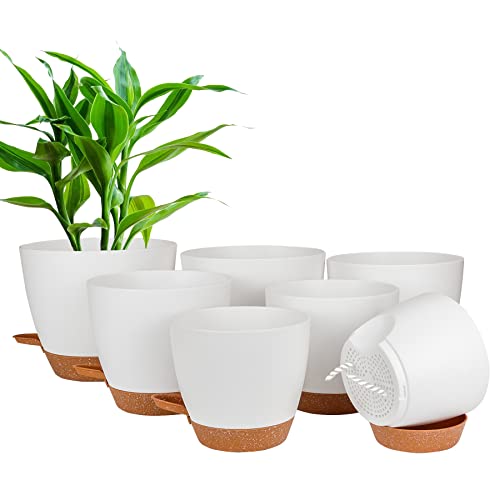 CSYY Self-Watering Plant Pots – 7 Pack White
