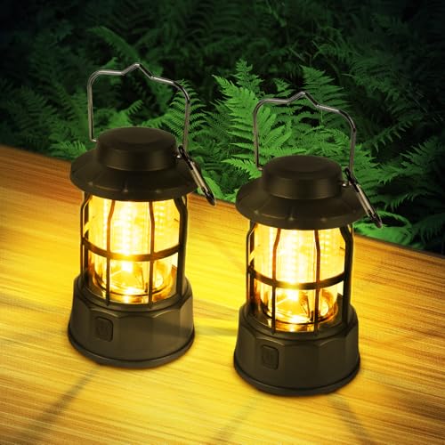 Flintronic Retro Camping Lanterns – Pack of 2