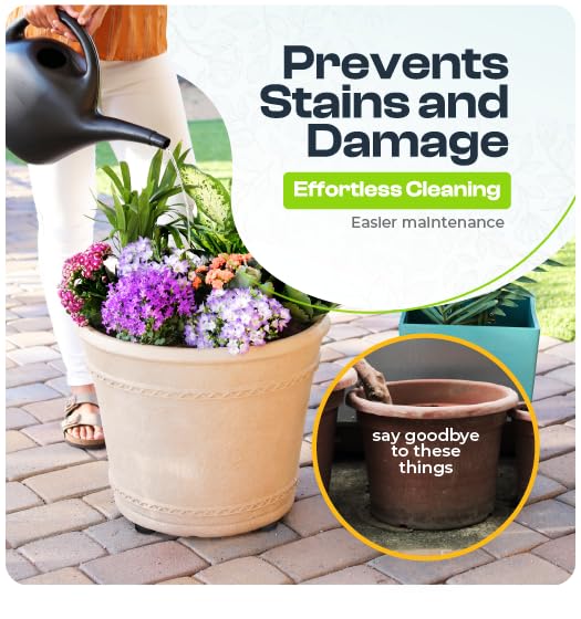 Plant Pal Invisible Pot Feet, Solid Rubber Plant Stands for Outdoor Pots, Risers for Plants and Flowers, Non-Slip Surface Grip, Lifters for Patios, Decks, Gardens and Floors