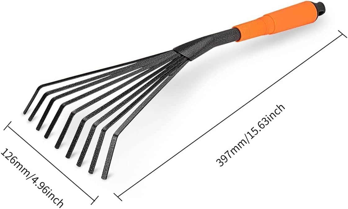 Rake for Gardening, Hand Rake Garden Tool, Horse Poo Picker, Ergonomic Grip for Comfort and Control Professional Hand Tools (small rake)