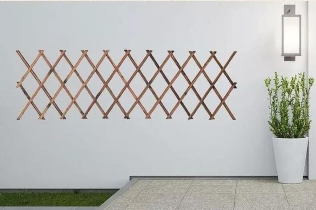 Garden Mile Set of 3 Expanding Wooden Trellis Panels for Garden, Lightweight Lattice Fence Panel, Garden Trellis for Climbing Plants Outdoor - Heavy Duty Durable Flexible Wood Weatherproof - 6ft x 1ft