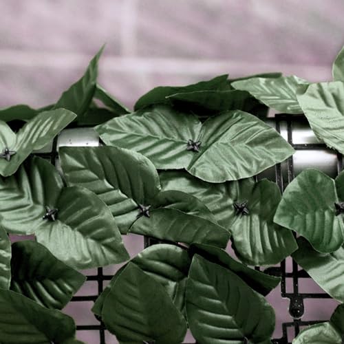Baketron Decorative Ivy Leaf Green Artificial Hedge Roll 3m x 1m Garden Fence Screening Privacy Hedging Wall Landscaping Garden Fence UV Fade Protected Artificial Plant Wall Panels (1 Roll)