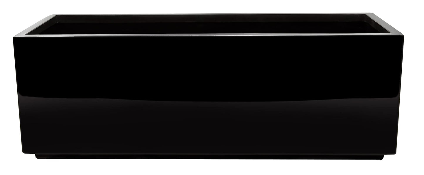 Primrose Fibreglass Trough Outdoor Planter Black Gel Coat Large 120cm x 40cm (47.2in x 15.75in)