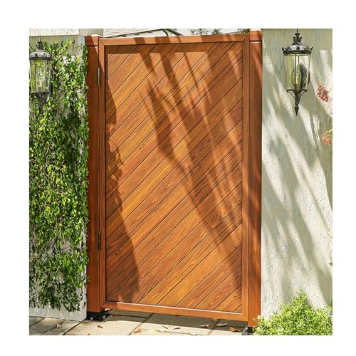 Rustic Wooden Garden Gate with Column for Outdoor Decor Square Park Entrance Ornament Brown Finish 50x80cm