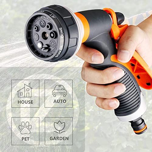 Garden Hose Spray Gun, 8 Adjustable Watering Patterns Car Showers Sprayer Nozzles with Thumb Switch,Multi Spray Gun