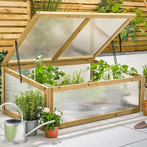 Christow Wooden Raised Bed Cold Frame 100x65cm