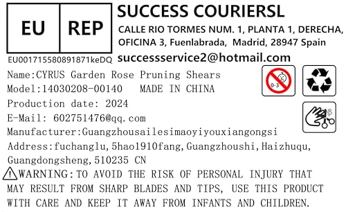 CYRUS Garden Shears Pruner Secateurs Pruning Scissors Flower Sharp Gardening Hand Tools Florist Bonsai Cutters Rose Snips,Blue