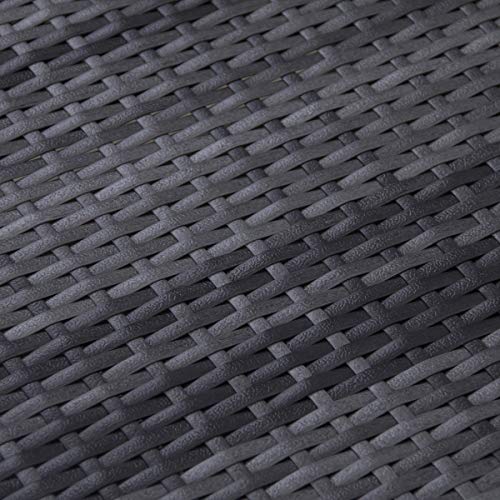 EVRE Nevada 6 Seater Outdoor Rattan Garden Furniture Set Wicker Weave Sofa Coffee Table Stool with Cushions For Patios Decks Conservatories Sectional Corner Conversation Piece (Grey)